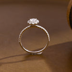 2 CT Emerald Pave Moissanite Engagement Ring