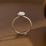 2 CT Emerald Pave Moissanite Engagement Ring
