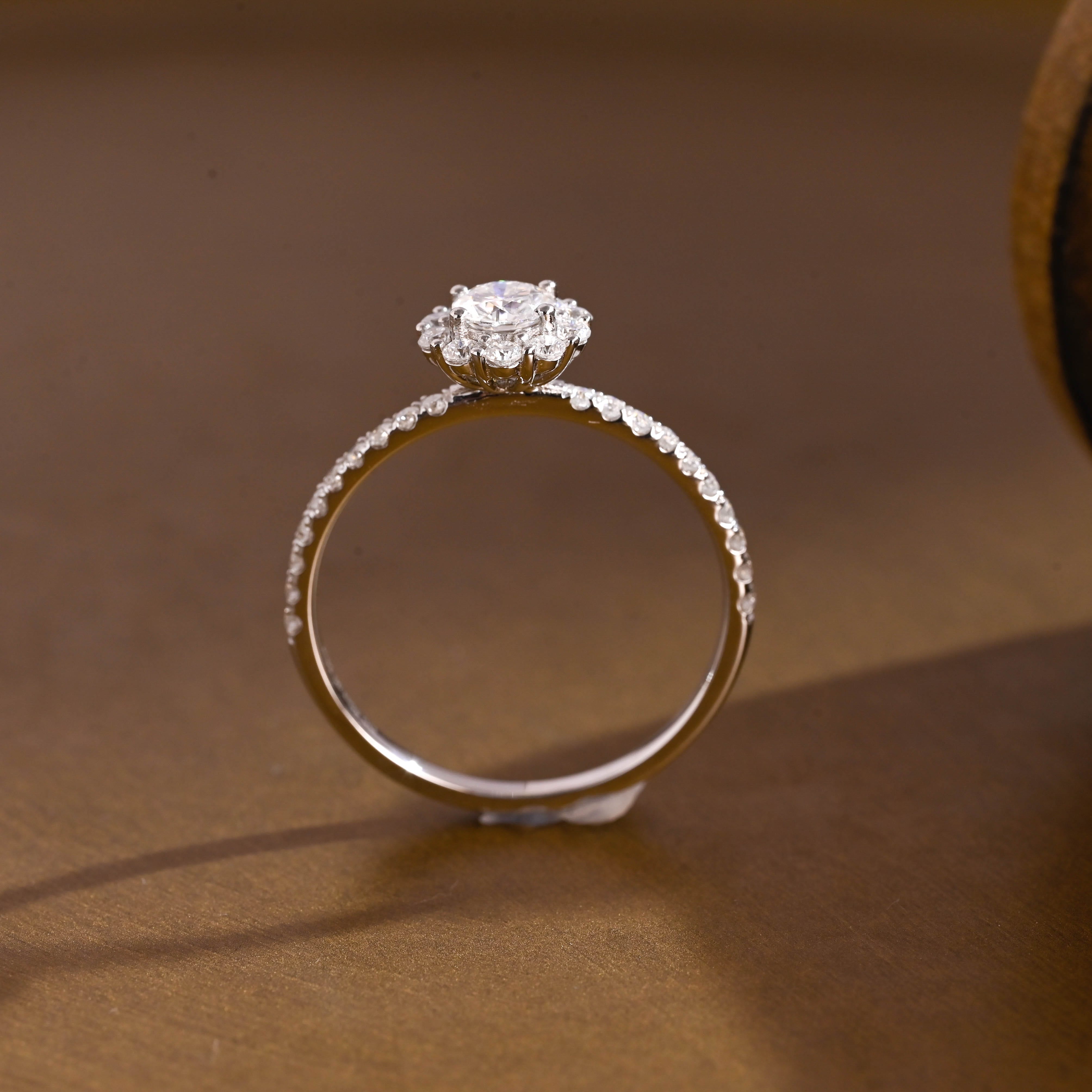 2 CT Emerald Pave Moissanite Engagement Ring