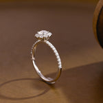 2 CT Emerald Pave Moissanite Engagement Ring