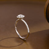 2 CT Emerald Pave Moissanite Engagement Ring