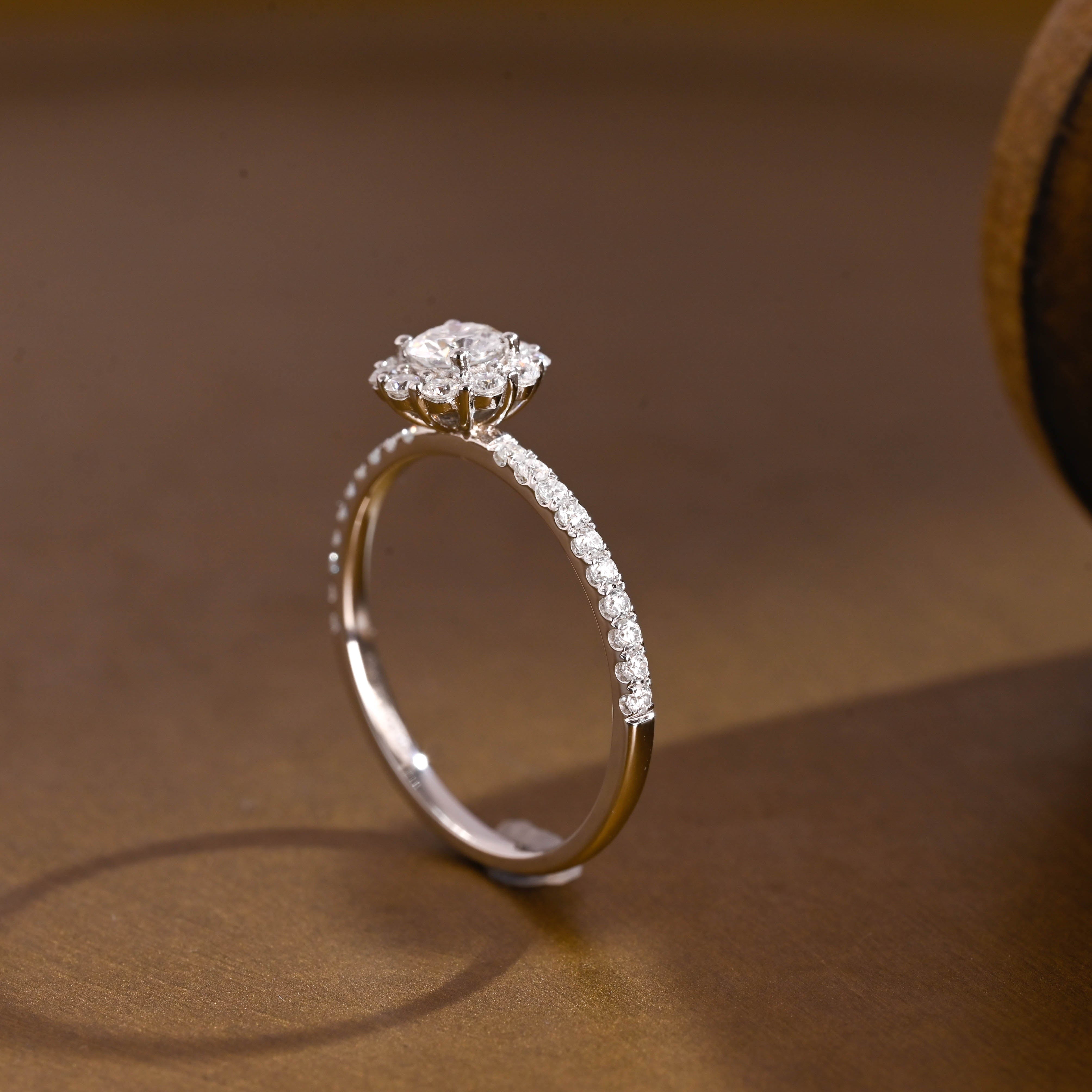 2 CT Emerald Pave Moissanite Engagement Ring