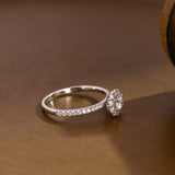 2 CT Emerald Pave Moissanite Engagement Ring