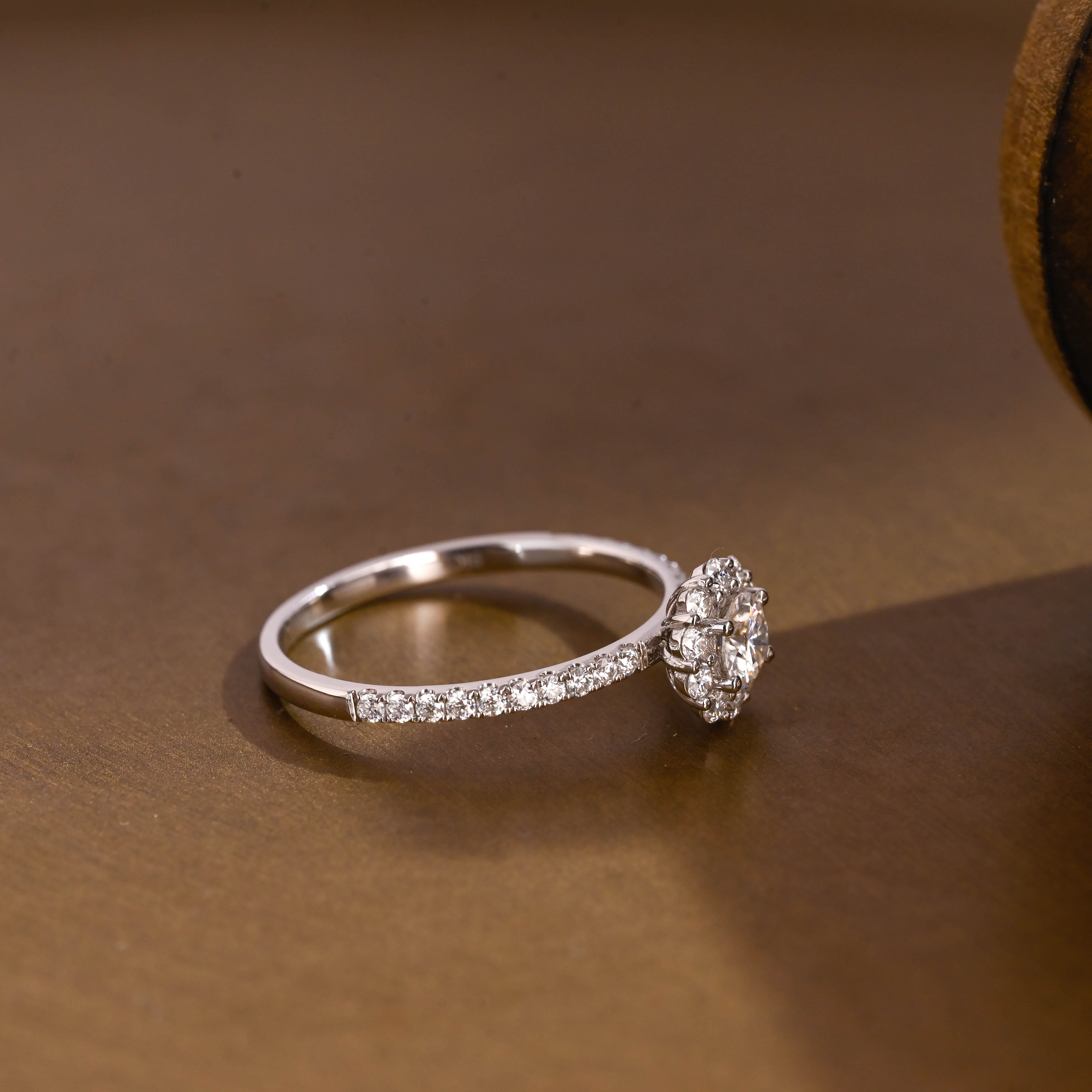 2 CT Emerald Pave Moissanite Engagement Ring