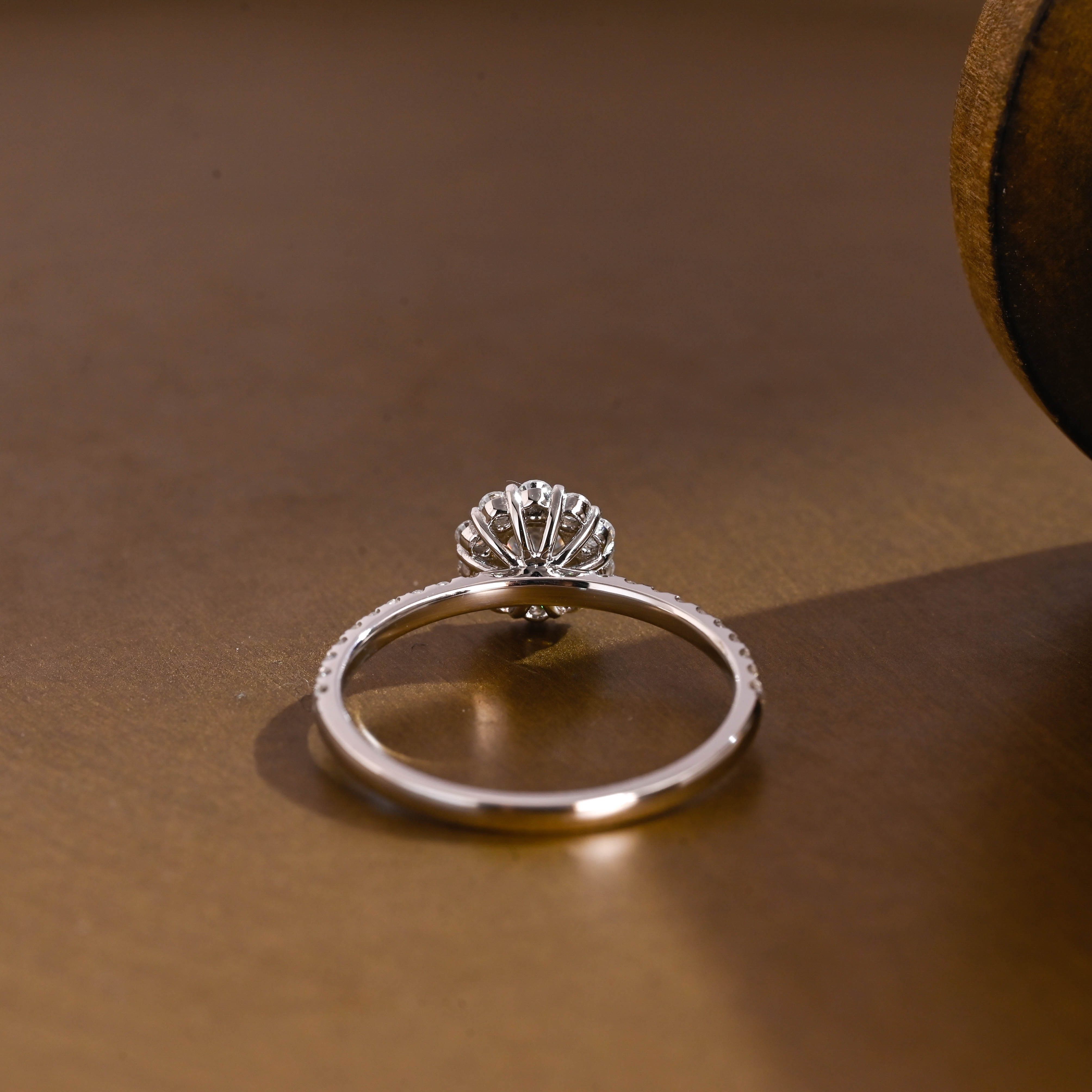 2 CT Emerald Pave Moissanite Engagement Ring