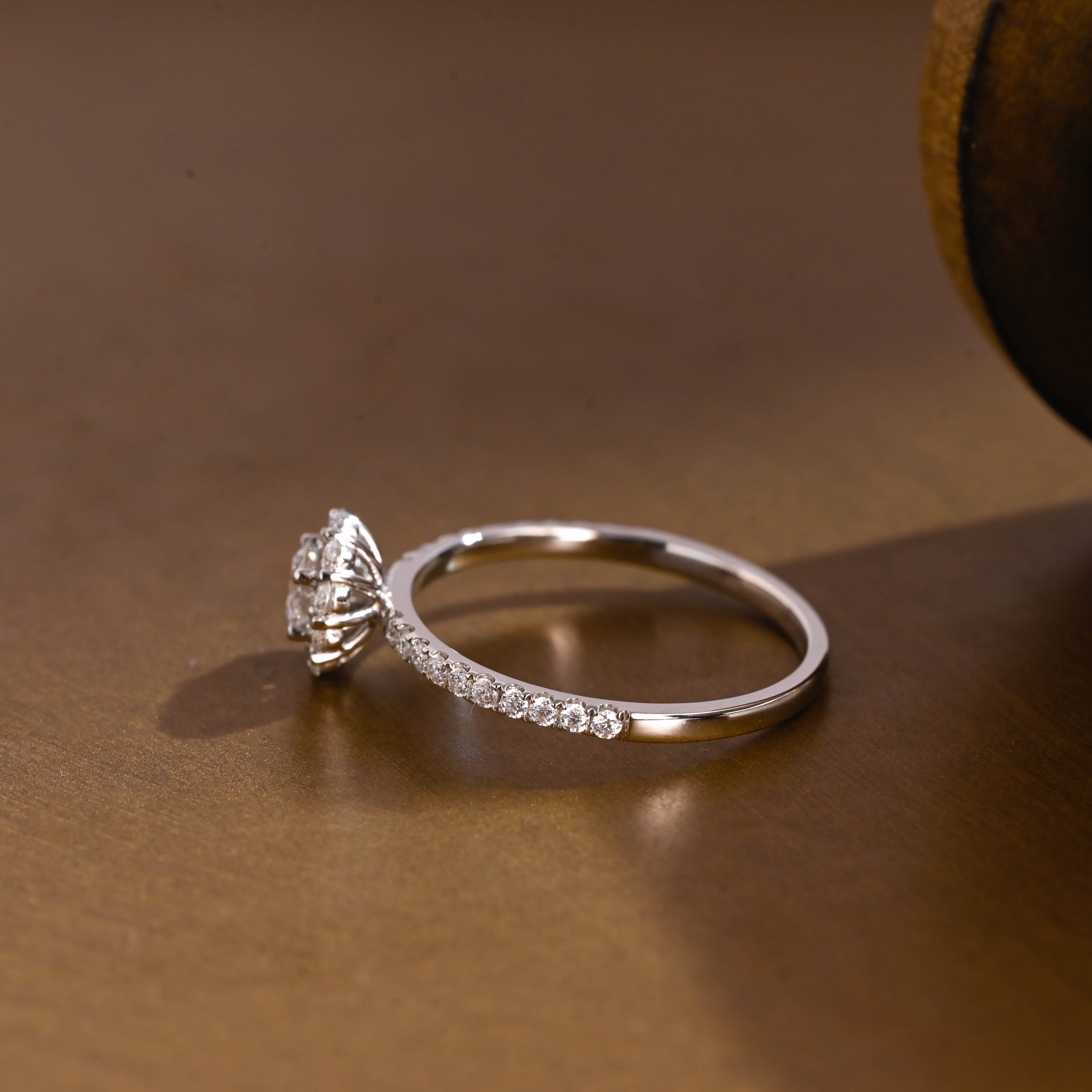 2 CT Emerald Pave Moissanite Engagement Ring