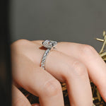 2 CT Emerald Pave Moissanite Engagement Ring