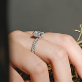 2 CT Emerald Pave Moissanite Engagement Ring