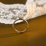 2 CT Emerald Pave Moissanite Engagement Ring