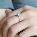 2 CT Emerald Pave Moissanite Engagement Ring