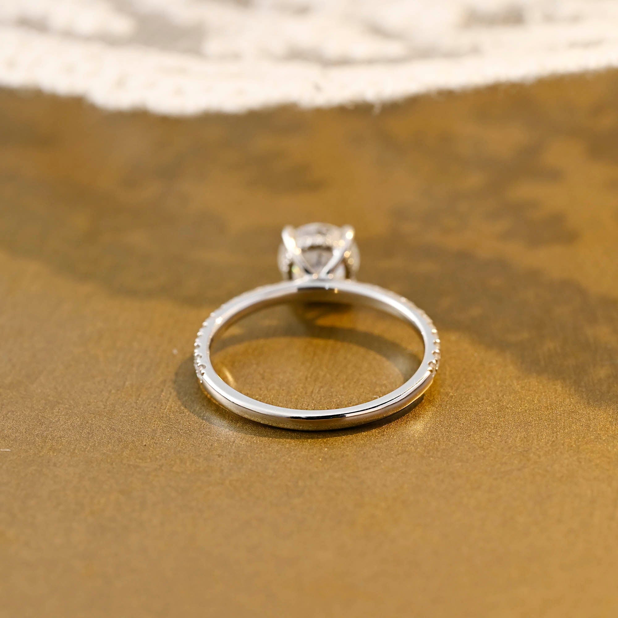 2 CT Emerald Pave Moissanite Engagement Ring