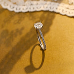2 CT Emerald Pave Moissanite Engagement Ring