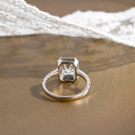 2 CT Emerald Pave Moissanite Engagement Ring