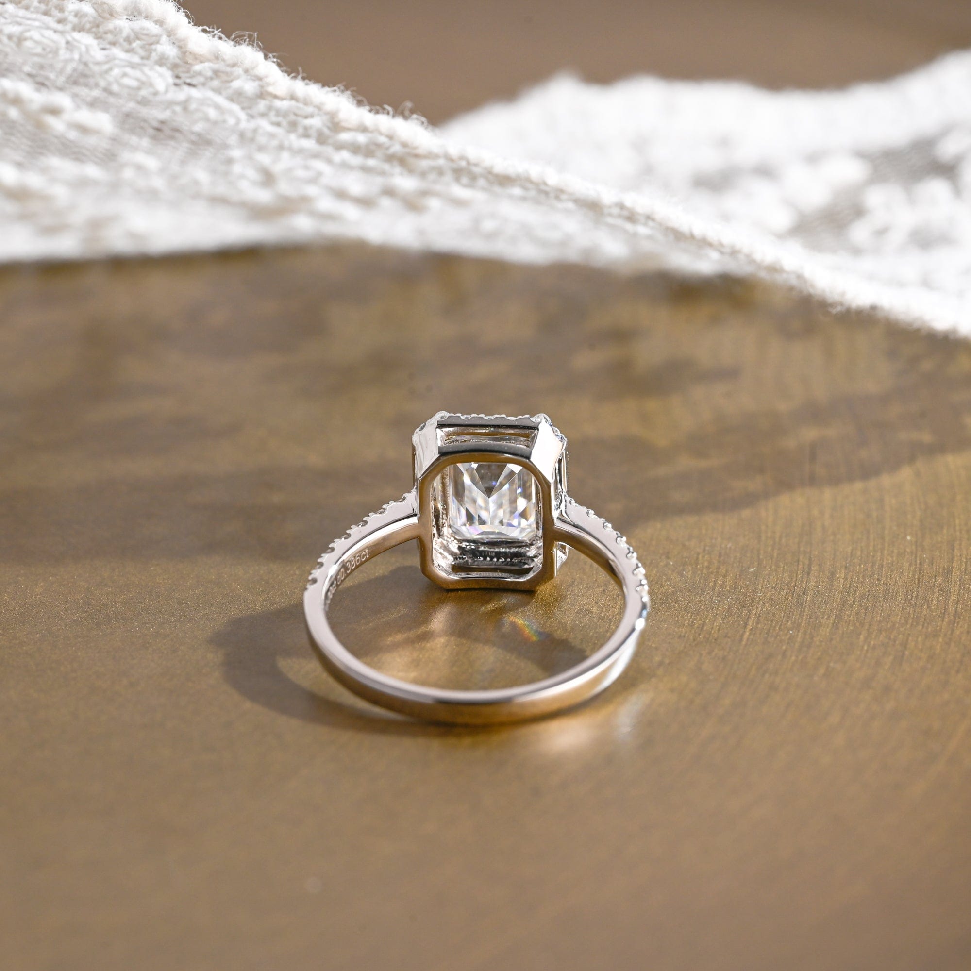 2 CT Emerald Pave Moissanite Engagement Ring