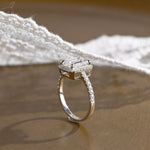 2 CT Emerald Pave Moissanite Engagement Ring