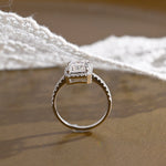 2 CT Emerald Pave Moissanite Engagement Ring