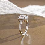2 CT Emerald Pave Moissanite Engagement Ring