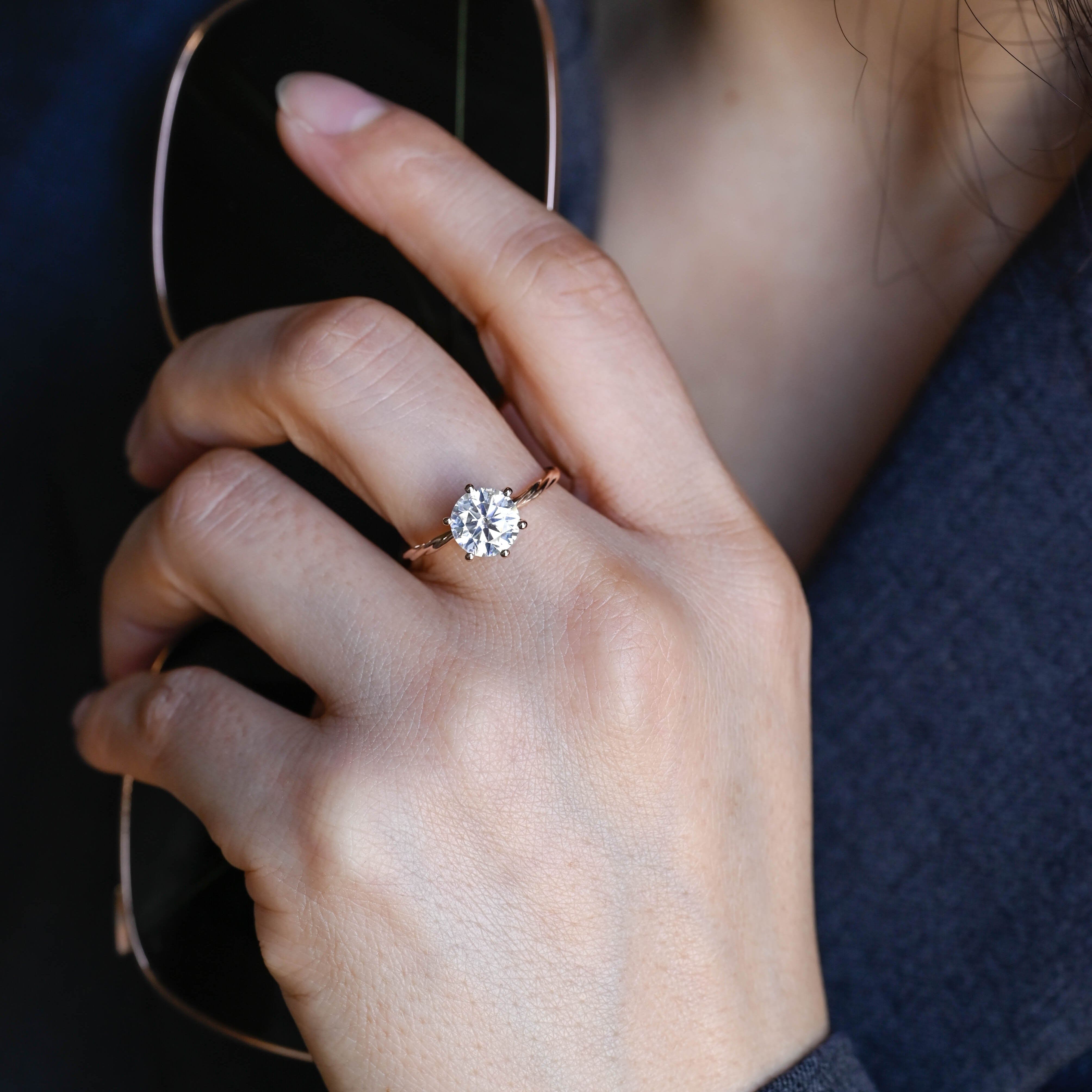 2 CT Emerald Pave Moissanite Engagement Ring