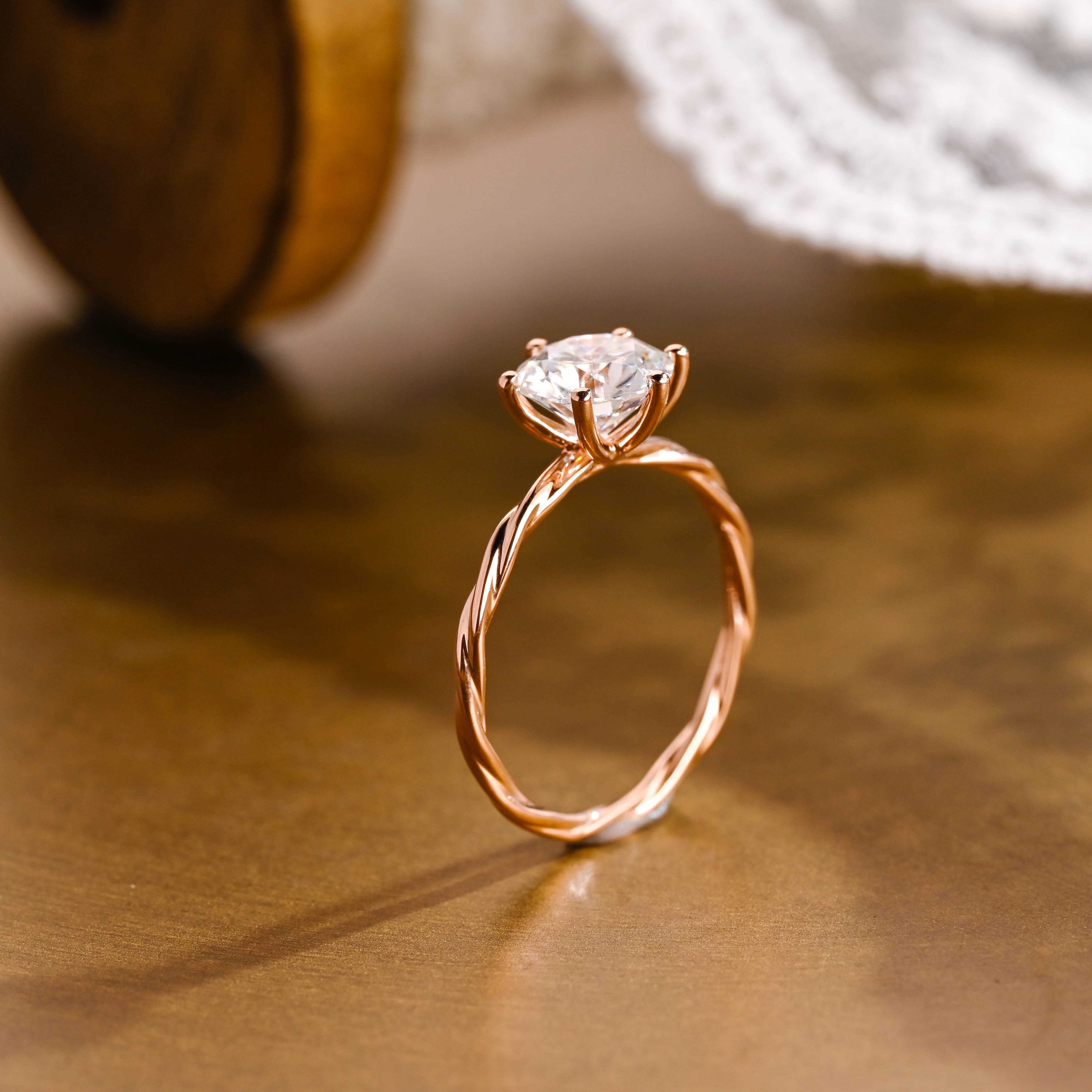 2 CT Emerald Pave Moissanite Engagement Ring