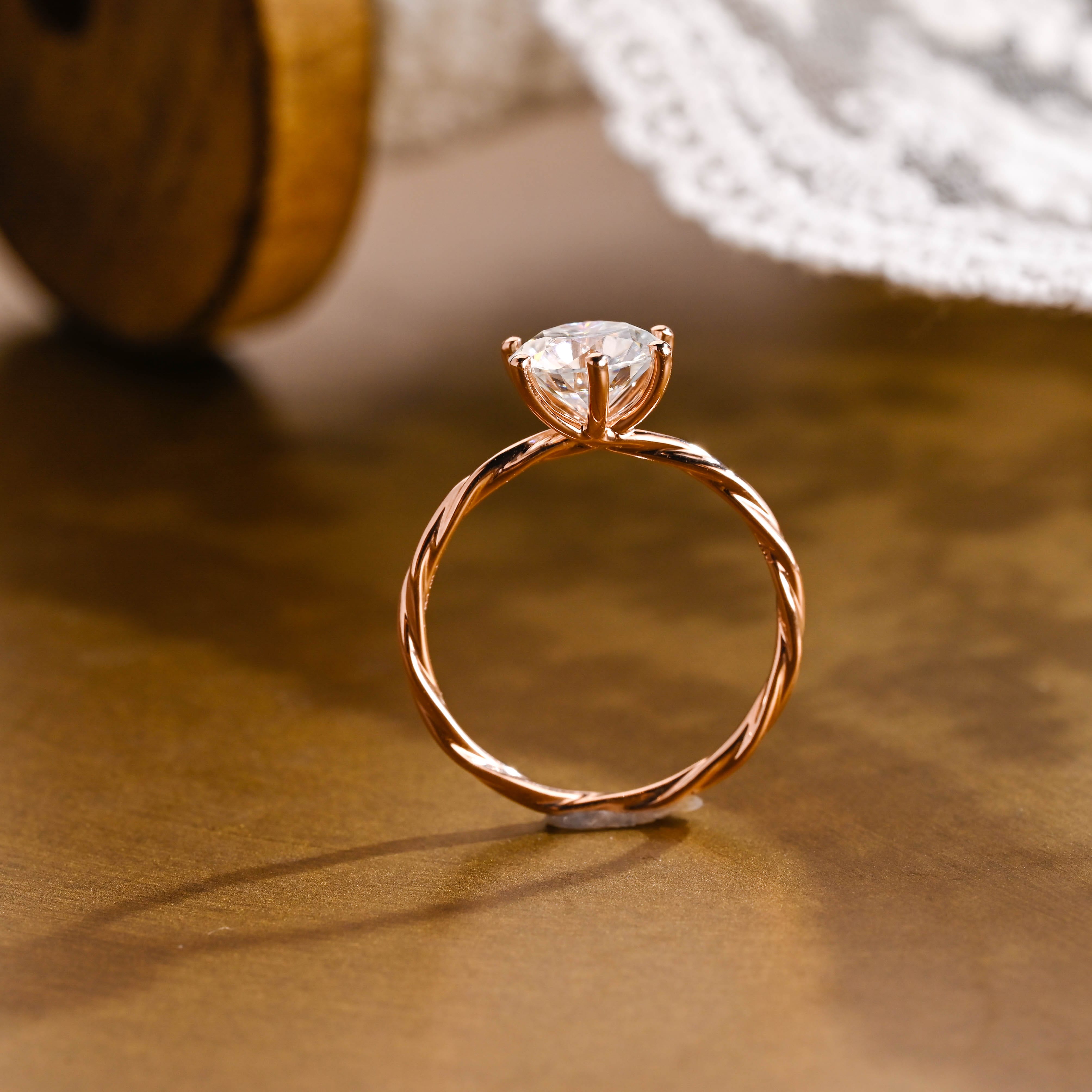 2 CT Emerald Pave Moissanite Engagement Ring