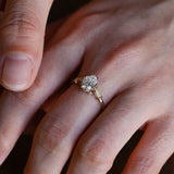 2 CT Emerald Pave Moissanite Engagement Ring