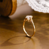 2 CT Emerald Pave Moissanite Engagement Ring