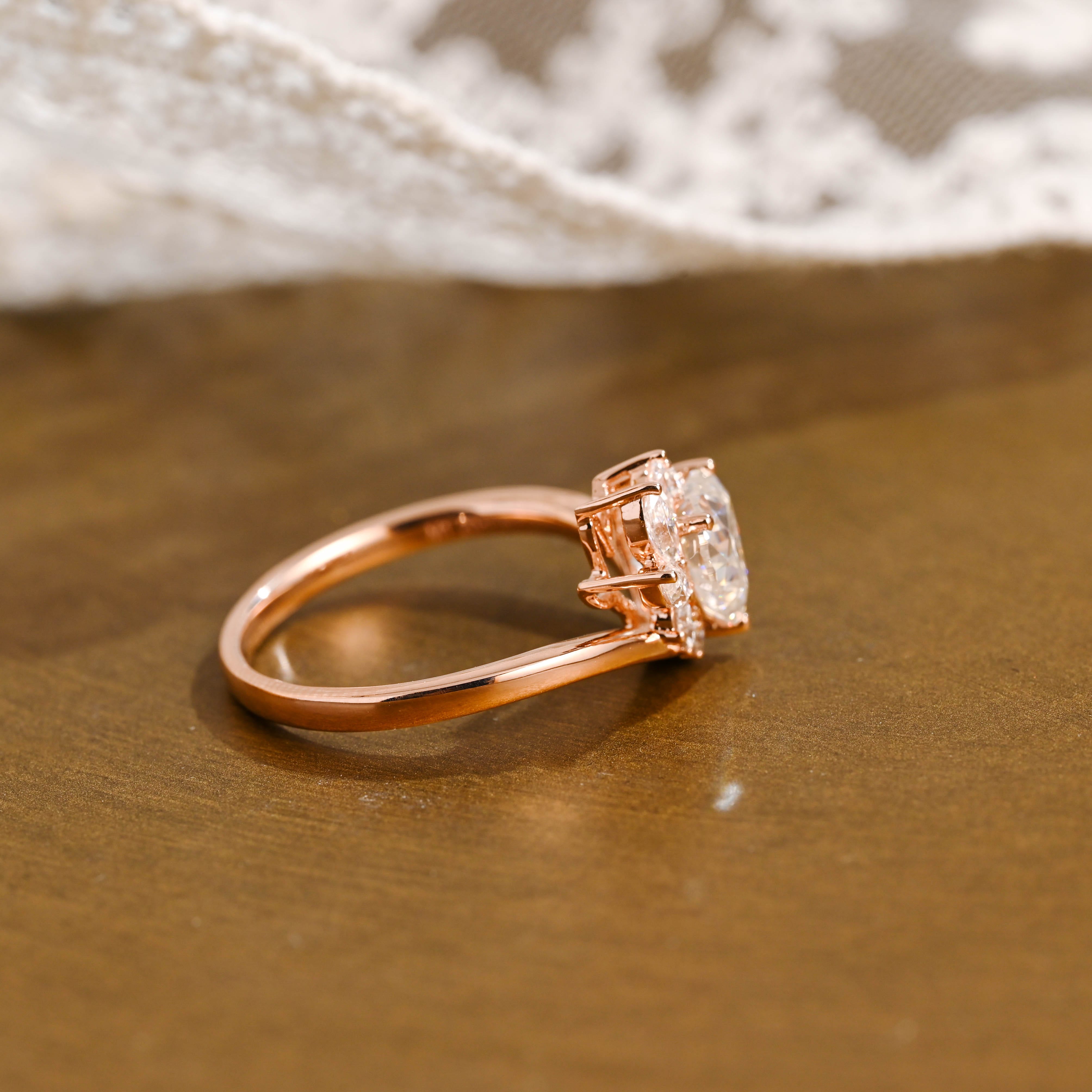 2 CT Emerald Pave Moissanite Engagement Ring