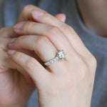 2 CT Emerald Pave Moissanite Engagement Ring