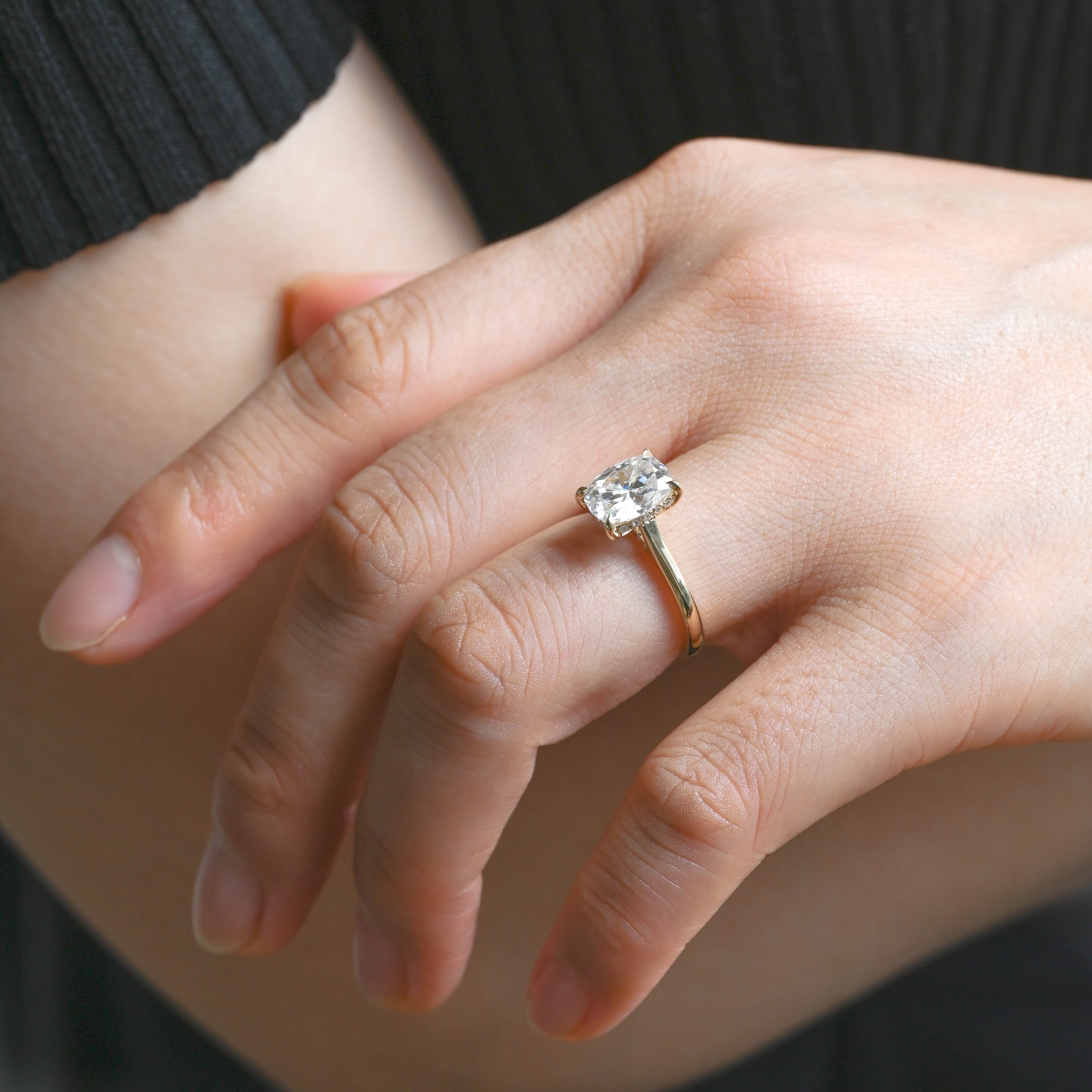 2 CT Emerald Pave Moissanite Engagement Ring