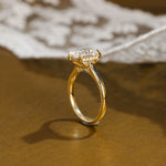 2 CT Emerald Pave Moissanite Engagement Ring