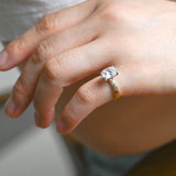 2 CT Emerald Pave Moissanite Engagement Ring