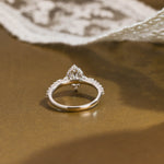 2 CT Emerald Pave Moissanite Engagement Ring