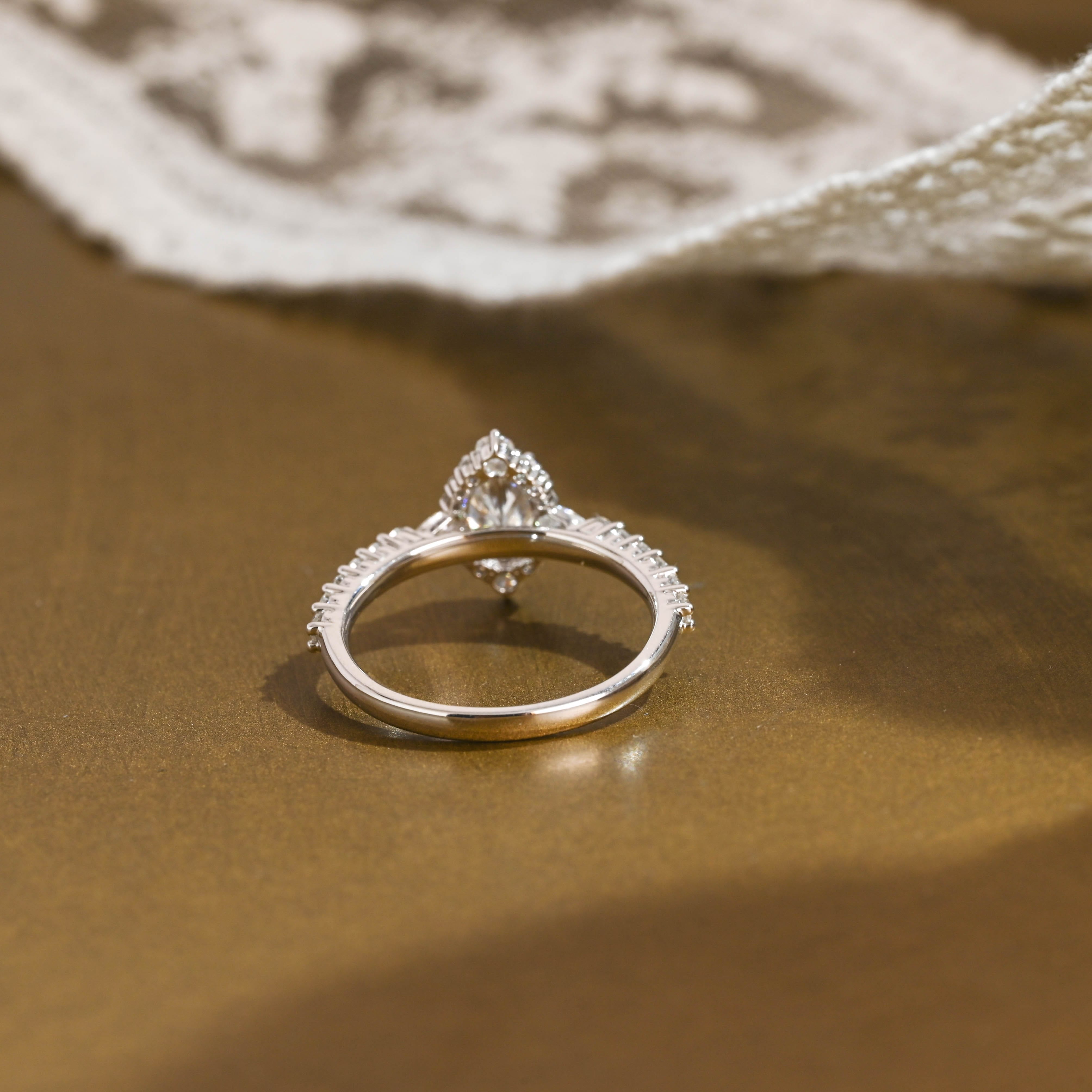 2 CT Emerald Pave Moissanite Engagement Ring
