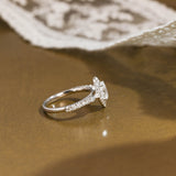 2 CT Emerald Pave Moissanite Engagement Ring