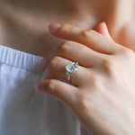 2 CT Emerald Pave Moissanite Engagement Ring