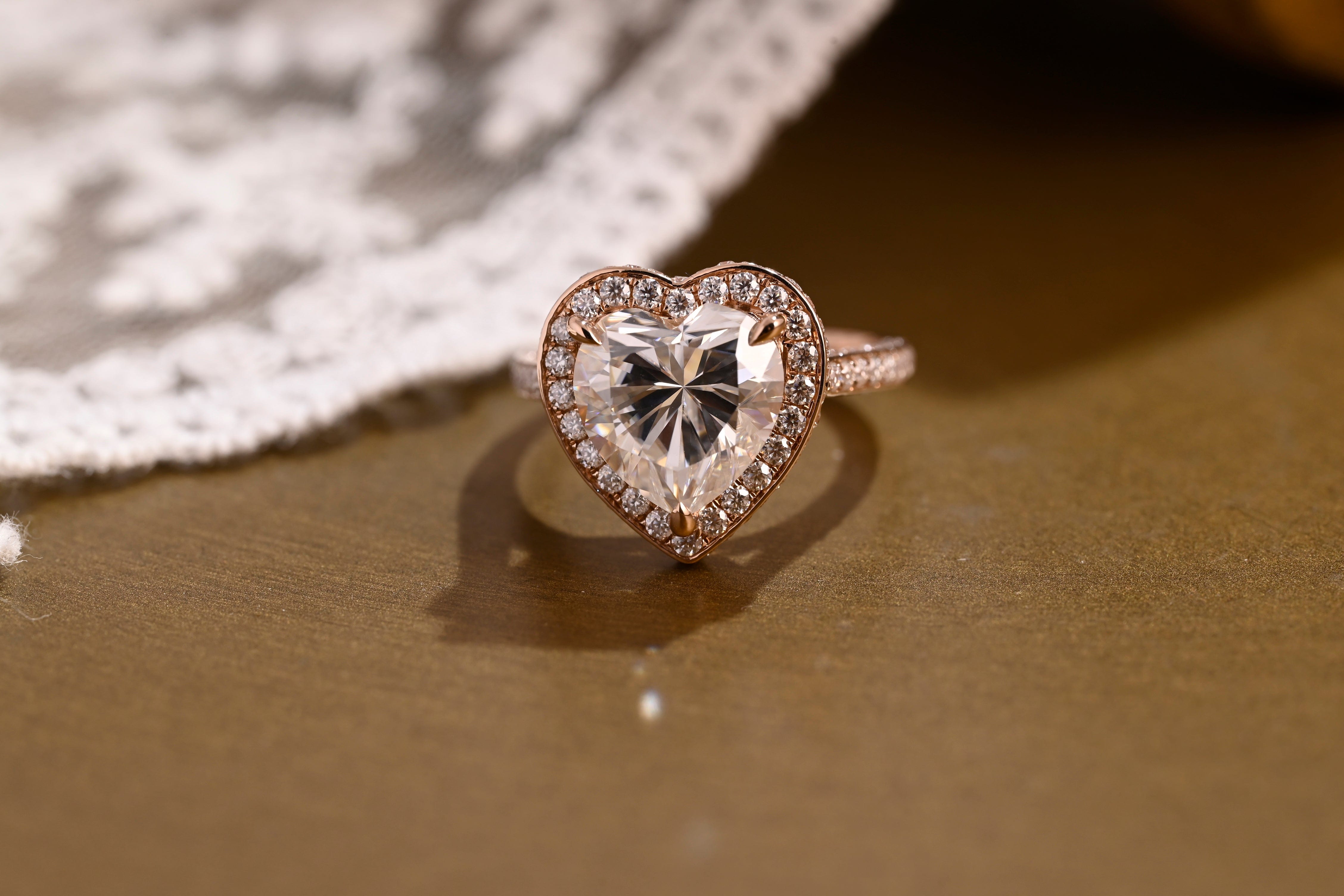 2 CT Emerald Pave Moissanite Engagement Ring