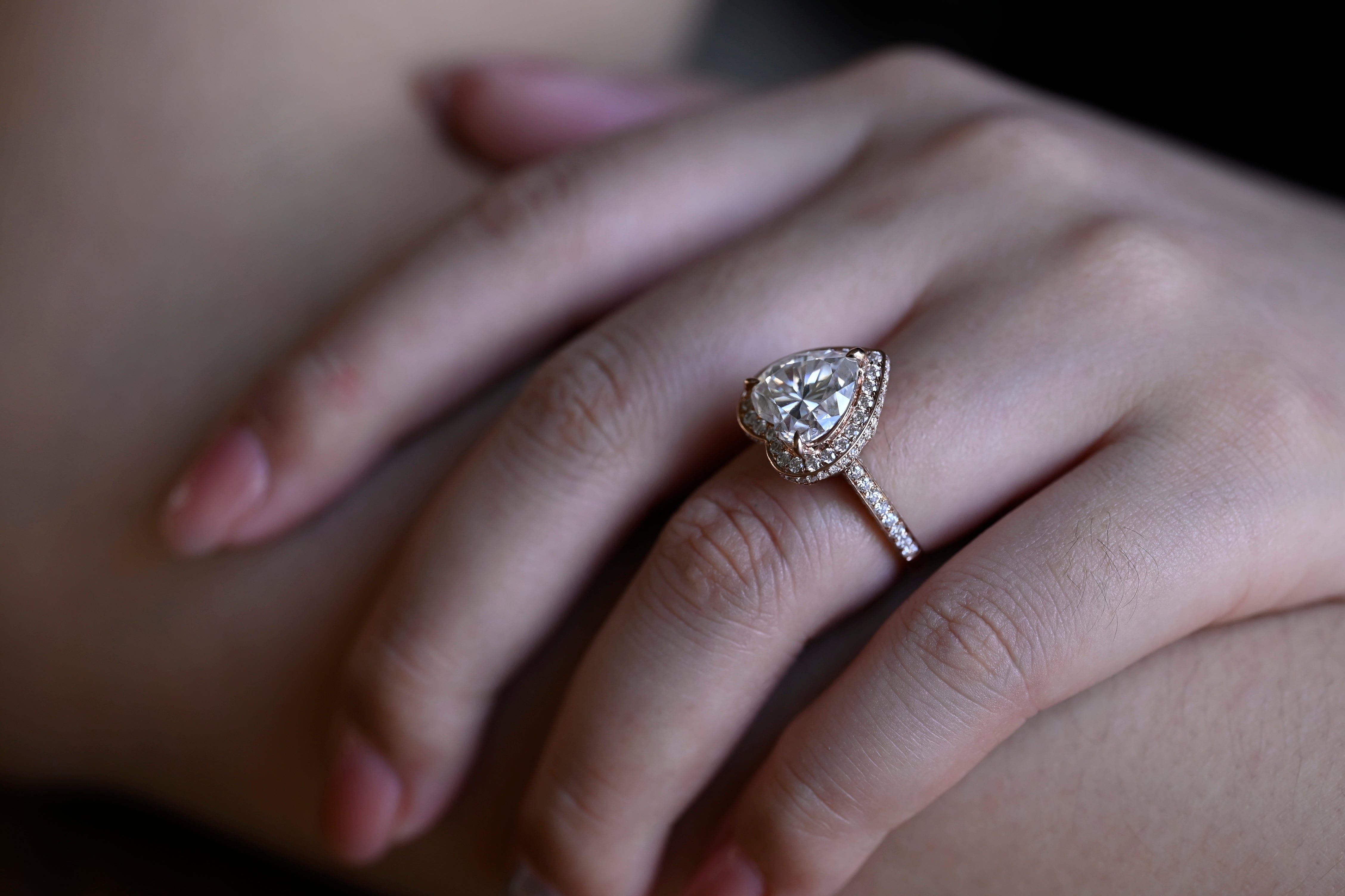 2 CT Emerald Pave Moissanite Engagement Ring