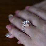 2 CT Emerald Pave Moissanite Engagement Ring