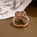2 CT Emerald Pave Moissanite Engagement Ring