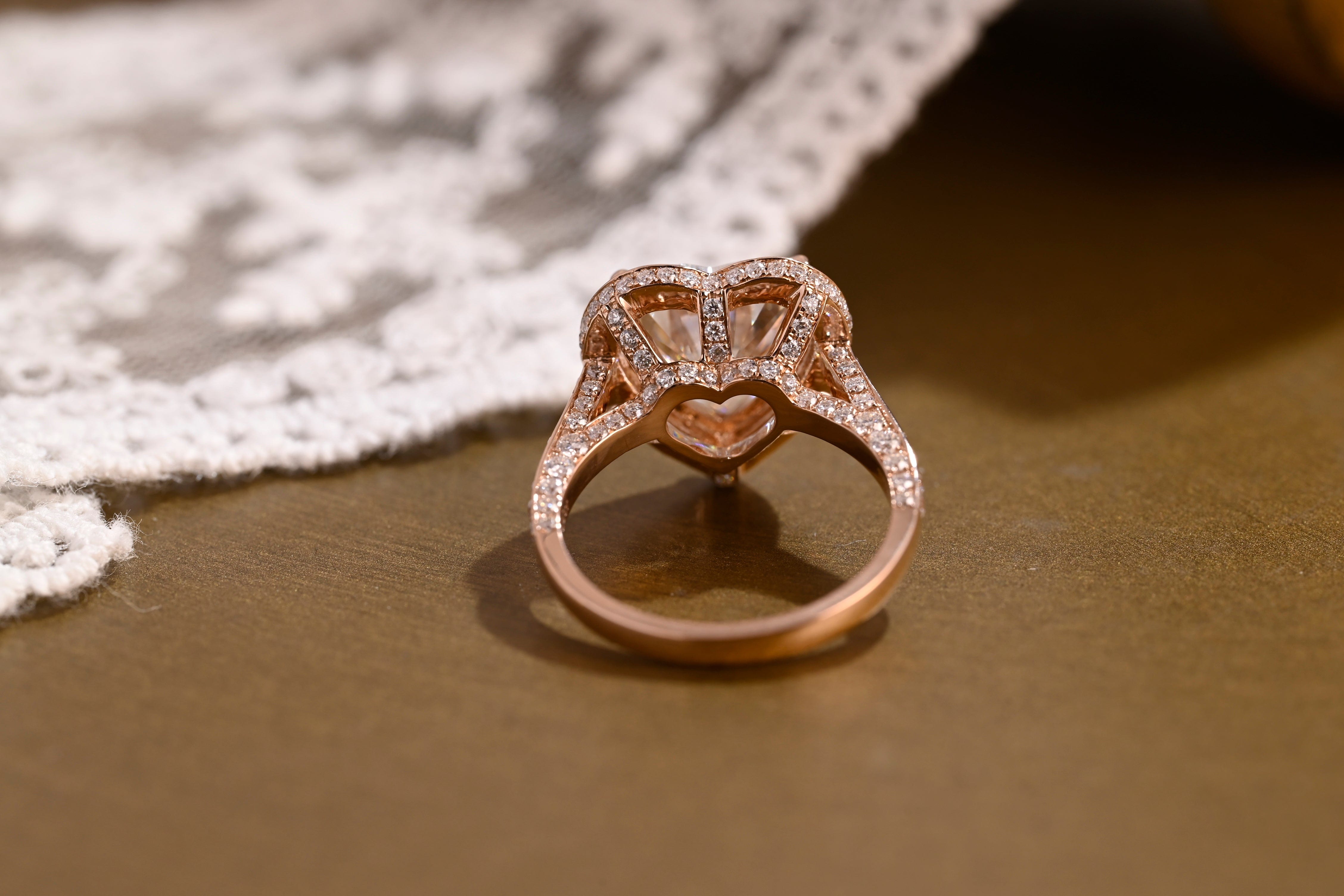 2 CT Emerald Pave Moissanite Engagement Ring