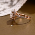 2 CT Emerald Pave Moissanite Engagement Ring