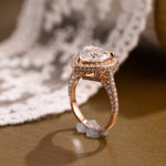 2 CT Emerald Pave Moissanite Engagement Ring