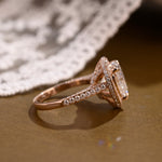 2 CT Emerald Pave Moissanite Engagement Ring