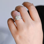 2 CT Emerald Pave Moissanite Engagement Ring