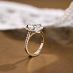 2 CT Emerald Pave Moissanite Engagement Ring