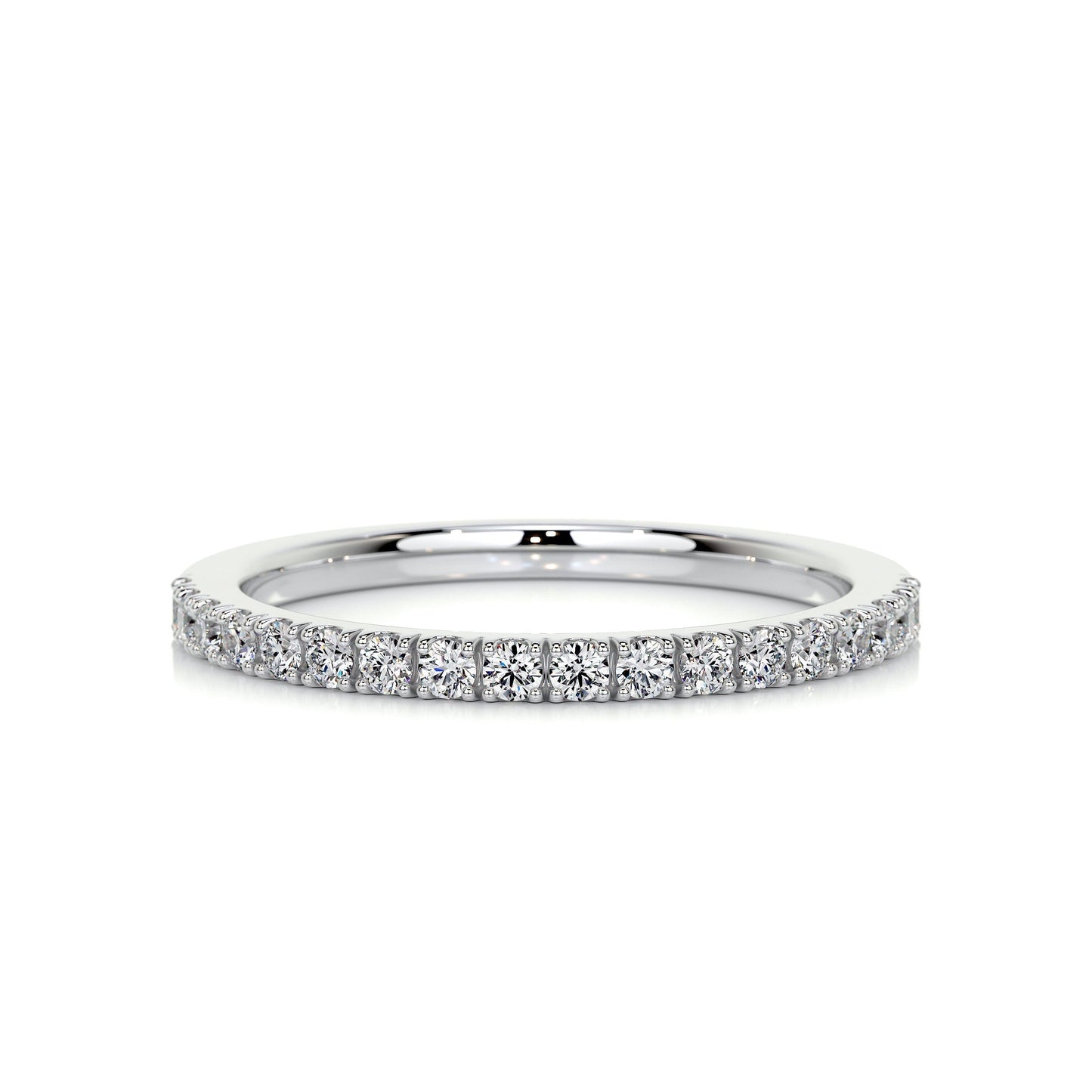 0.3 CT Round Half Eternity CVD EF/VVS Diamond Wedding Band 1