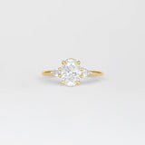 Oval Lab Grown Diamond Three Stone Engagement Ring