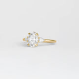 Oval Lab Grown Diamond Three Stone Engagement Ring
