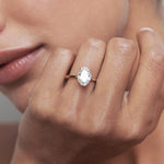 1.5 CT Oval Solitaire Moissanite Engagement Ring