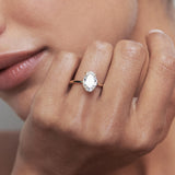 1.5 CT Oval Solitaire Moissanite Engagement Ring